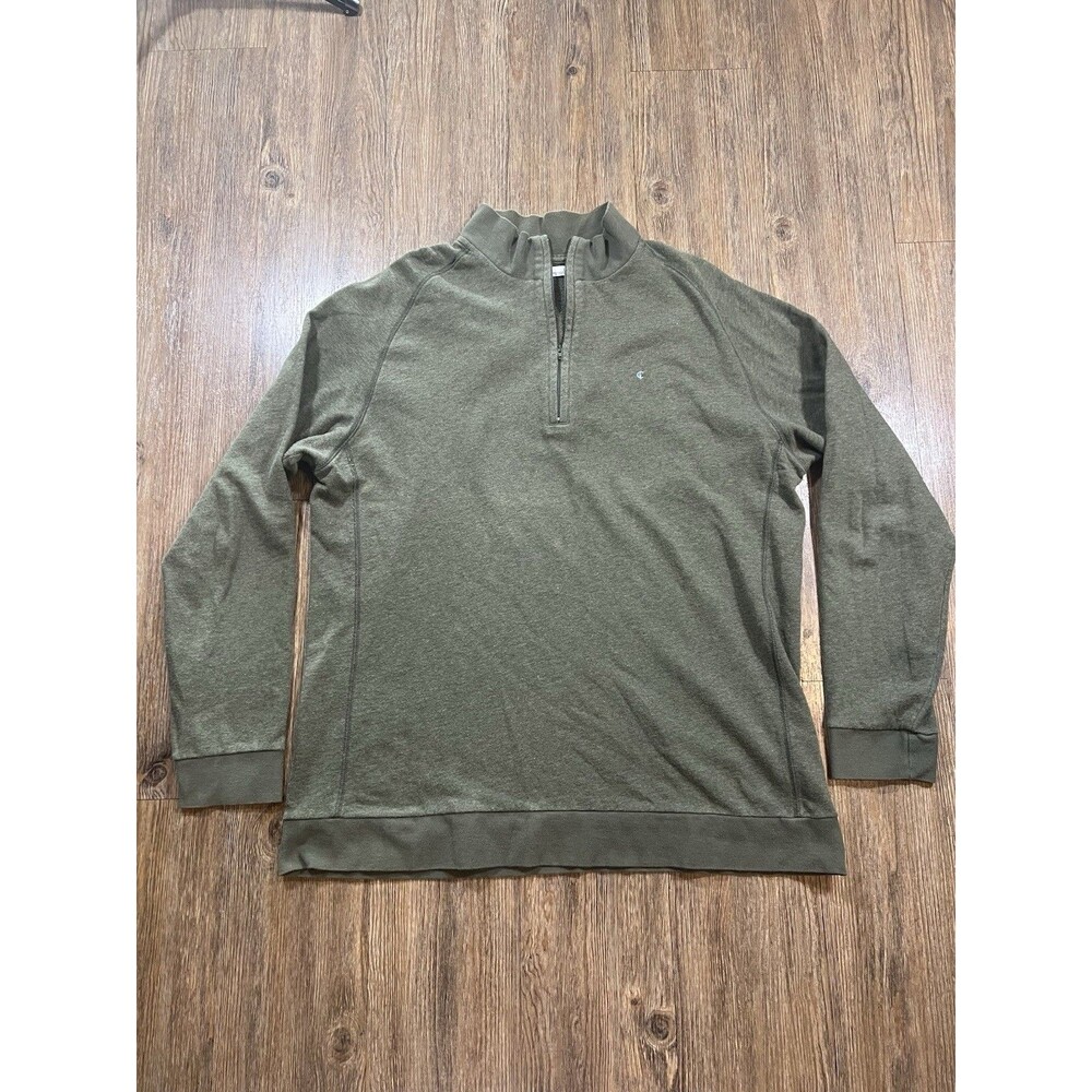 Criquet Pullover Mens Large Quarter Zip Golf Organic Cotton Sweater